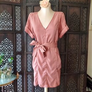 Pilcro and the Letterpress pink Lyocell dress